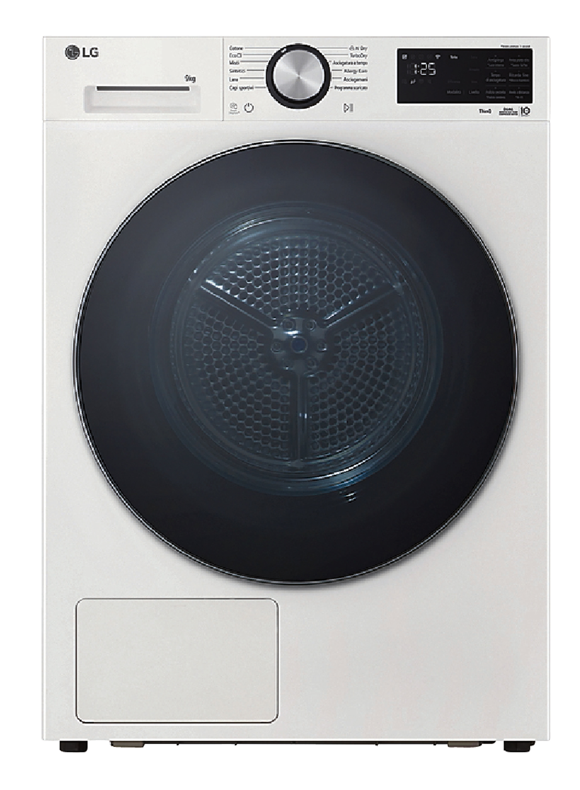 Il sistema di asciugatura intelligente
AI Dry ottimizza
i consumi energetici
in base al carico.L’asciugatrice RH80V9AVHN Serie V9 di LG ha tecnologia LG DUAL Inverter Heat Pump™. Il ciclo Allergy Care elimina dai capi gli acari. Con l’app LGThinQ™ si può avviare il ciclo e ricevere le notifiche al termine. In classe C, misura L 60 x P 69 x H 85 cm e costa 699 euro. Il sistema di asciugatura intelligente
AI Dry ottimizza
i consumi energetici
in base al carico.L’asciugatrice RH80V9AVHN Serie V9 di LG ha tecnologia LG DUAL Inverter Heat Pump™. Il ciclo Allergy Care elimina dai capi gli acari. Con l’app LGThinQ™ si può avviare il ciclo e ricevere le notifiche al termine. In classe C, misura L 60 x P 69 x H 85 cm e costa 699 euro.