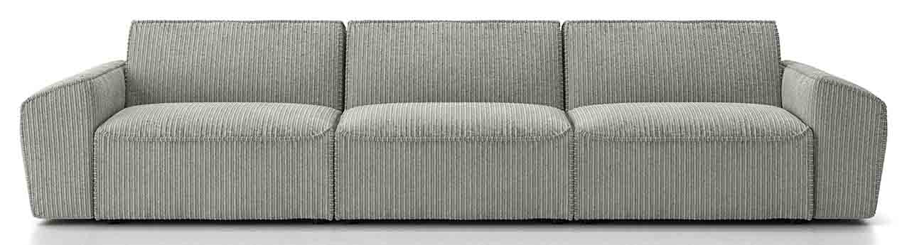 Evan di Santalucia Mobili, rivestito di tessuto eco-sostenibile completamente sfoderabile, è modulare e accessoriabile. Misura L 335,4 x P 95 x H 80 cm. www.santaluciamobili.it Evan di Santalucia Mobili, rivestito di tessuto eco-sostenibile completamente sfoderabile, è modulare e accessoriabile. Misura L 335,4 x P 95 x H 80 cm. www.santaluciamobili.it