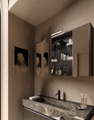 Nel miscelatore per lavabo Amy di Cerasa la selezione della temperatura dell’acqua avviene tramite la manopola superiore. Ha finitura nero opaco. Misura P 15 x H 17,5 cm. Prezzo, Iva esclusa, 554 euro. www.cerasa.it Nel miscelatore per lavabo Amy di Cerasa la selezione della temperatura dell’acqua avviene tramite la manopola superiore. Ha finitura nero opaco. Misura P 15 x H 17,5 cm. Prezzo, Iva esclusa, 554 euro. www.cerasa.it