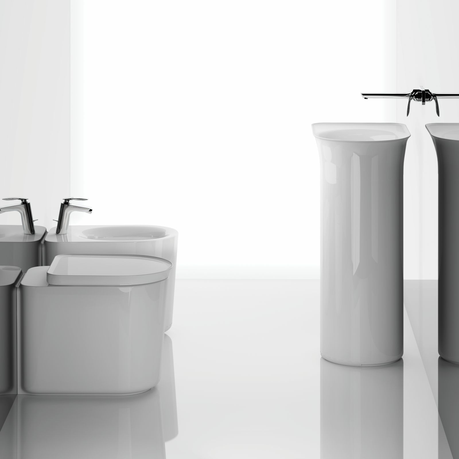 Sono realizzati in RAKSOLID, un materiale resistente composto da una miscela di minerali e resine naturali, i sanitari da terra filo muro RAK-VALETdi Rak Ceramics. Sono disponibili nelle finiture bianco opaco e bianco alpino lucido, come in foto. Il vaso è rimless, il bidet monoforo. Misurano, cadauno, L 36,3 x P 52 cm e costano ciascuno, Iva esclusa, 518 euro. www.rakceramics.com/italy/it/ Sono realizzati in RAKSOLID, un materiale resistente composto da una miscela di minerali e resine naturali, i sanitari da terra filo muro RAK-VALETdi Rak Ceramics. Sono disponibili nelle finiture bianco opaco e bianco alpino lucido, come in foto. Il vaso è rimless, il bidet monoforo. Misurano, cadauno, L 36,3 x P 52 cm e costano ciascuno, Iva esclusa, 518 euro. www.rakceramics.com/italy/it/