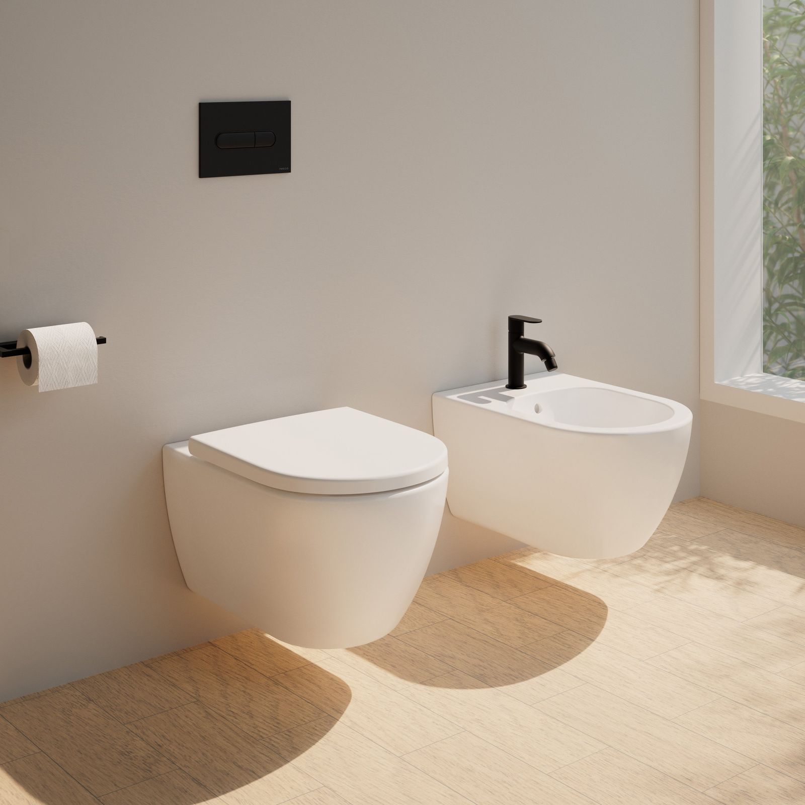 Hanno un design moderno e minimale i sanitari sospesi evineo ineo5 di Reuter con superficie evineoClean, idrorepellente e antisporco. Il vaso è senza brida, con sedile con chiusura ammortizzata Soft-Close. Misurano, cadauno, L 36 x P 54 cm. Prezzo della coppia 419,59 euro. www.reuter.com Hanno un design moderno e minimale i sanitari sospesi evineo ineo5 di Reuter con superficie evineoClean, idrorepellente e antisporco. Il vaso è senza brida, con sedile con chiusura ammortizzata Soft-Close. Misurano, cadauno, L 36 x P 54 cm. Prezzo della coppia 419,59 euro. www.reuter.com