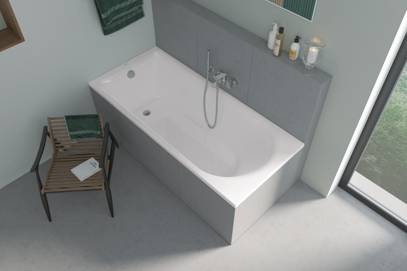 La vasca rettangolare da incasso della serie D-Neo di Duravit è in acrilico sanitario bianco lucido. Misura L 150 x H 75 cm. Prezzo 536 euro. www.duravit.com La vasca rettangolare da incasso della serie D-Neo di Duravit è in acrilico sanitario bianco lucido. Misura L 150 x H 75 cm. Prezzo 536 euro. www.duravit.com