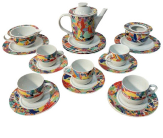 1959 servizio caffe colorato