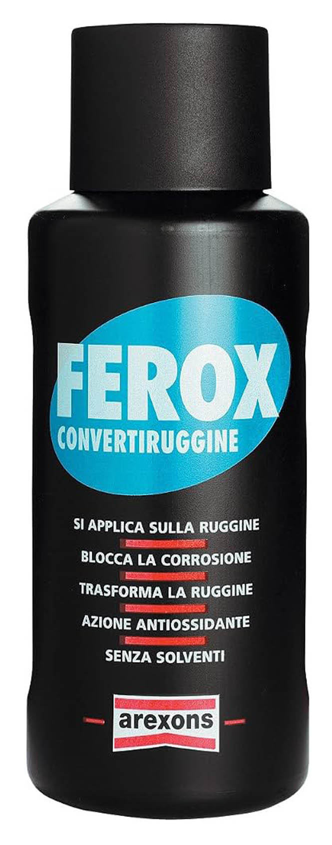 Il convertiruggine Ferox di Arexons, a base di resine sintetiche in acqua, non contiene solventi. Il flacone da 375 ml costa 15,90 euro su Amazon arexons.it, www.amazon.it. Il convertiruggine Ferox di Arexons, a base di resine sintetiche in acqua, non contiene solventi. Il flacone da 375 ml costa 15,90 euro su Amazon arexons.it, www.amazon.it.