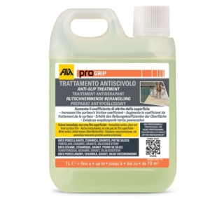 Progrip di Fila Solutions è un trattamento antiscivolo adatto per grandi superfici, anche all'esterno. www.filasolutions.com Progrip di Fila Solutions è un trattamento antiscivolo adatto per grandi superfici, anche all'esterno. www.filasolutions.com