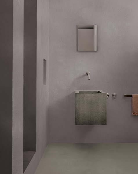 Cementoresina di Kerakoll è un sistema resinoso multistrato con superficie spatolata e impermeabile, di spessore 3 mm. Può rivestire pavimenti e pareti, oltre a vasche e piatti doccia. 150 le tonalità, tra cui Neutral Chart. Prezzo 113 euro al mq + Iva. A parete Cementoresina Wall è nel colore Purple Chart; prezzo 85 euro al mq + Iva. www.kerakoll.com Foto Salva Lopez Cementoresina di Kerakoll è un sistema resinoso multistrato con superficie spatolata e impermeabile, di spessore 3 mm. Può rivestire pavimenti e pareti, oltre a vasche e piatti doccia. 150 le tonalità, tra cui Neutral Chart. Prezzo 113 euro al mq + Iva. A parete Cementoresina Wall è nel colore Purple Chart; prezzo 85 euro al mq + Iva. www.kerakoll.com Foto Salva Lopez