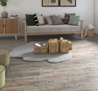 Artens Daintree, in vendita da Leroy Merlin, è un pavimento in pvc autoadesivo di tipo LVT ad effetto legno grigio. Le doghe misurano 91 x 15 cm, spessore 2 mm, ma si possono tagliare con un taglierino, per adattarle al pavimento da ricoprire. Prezzo 15,99 euro al mq. www.leroymerlin.it Artens Daintree, in vendita da Leroy Merlin, è un pavimento in pvc autoadesivo di tipo LVT ad effetto legno grigio. Le doghe misurano 91 x 15 cm, spessore 2 mm, ma si possono tagliare con un taglierino, per adattarle al pavimento da ricoprire. Prezzo 15,99 euro al mq. www.leroymerlin.it