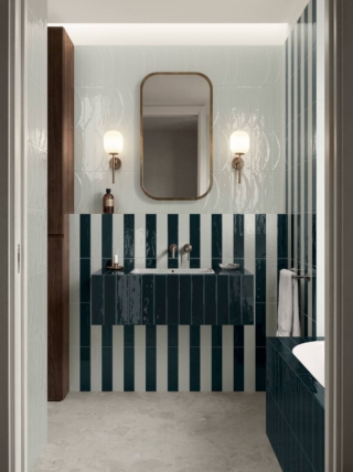 Wall & Washbasin Terralux Blu 9,1x37,5 cm & Terralux Bianco 9,1x37,5 cm & Terralux 3D Pura Bianco 9,1x37,5 cm
Floor Mystone Breccia dei Berici Bianco 120x120 cm Wall & Washbasin Terralux Blu 9,1x37,5 cm & Terralux Bianco 9,1x37,5 cm & Terralux 3D Pura Bianco 9,1x37,5 cm
Floor Mystone Breccia dei Berici Bianco 120x120 cm