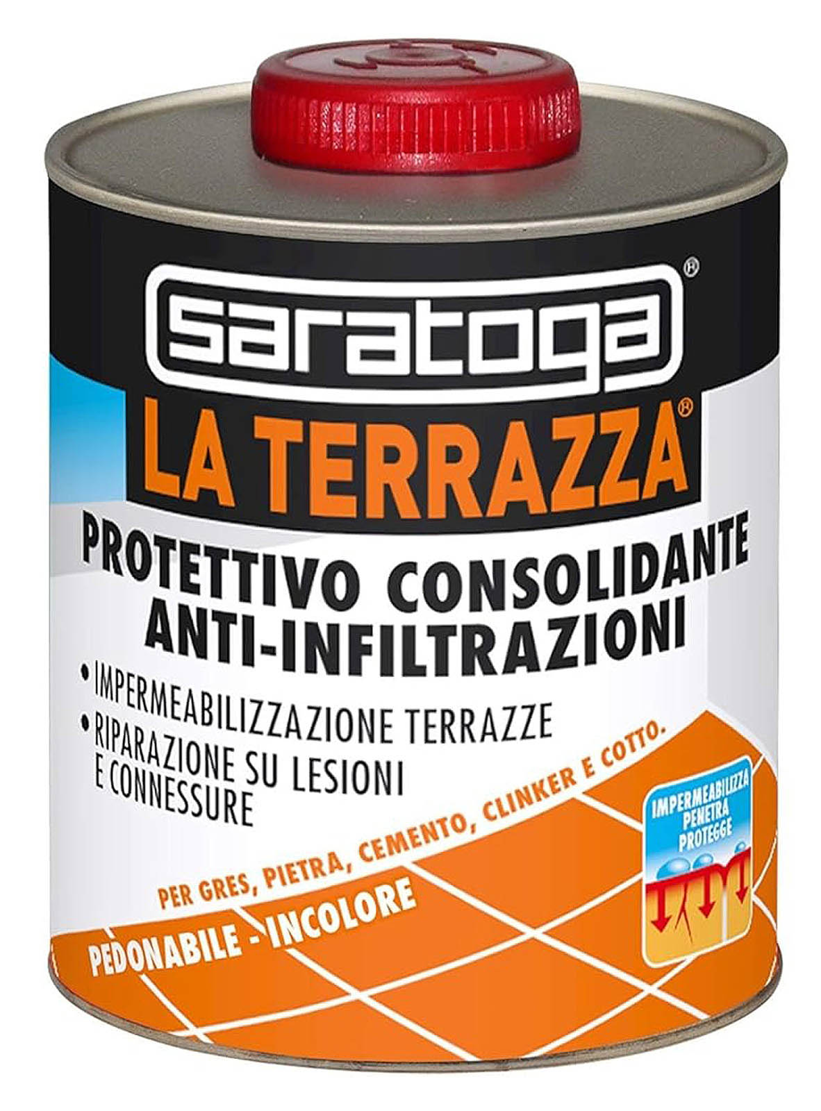 La Terrazza di Saratoga
è un protettivo consolidante anti-infiltrazioni, incolore a base di polisilossani in solvente. Prezzo da rivenditore. www.saratoga.it La Terrazza di Saratoga
è un protettivo consolidante anti-infiltrazioni, incolore a base di polisilossani in solvente. Prezzo da rivenditore. www.saratoga.it