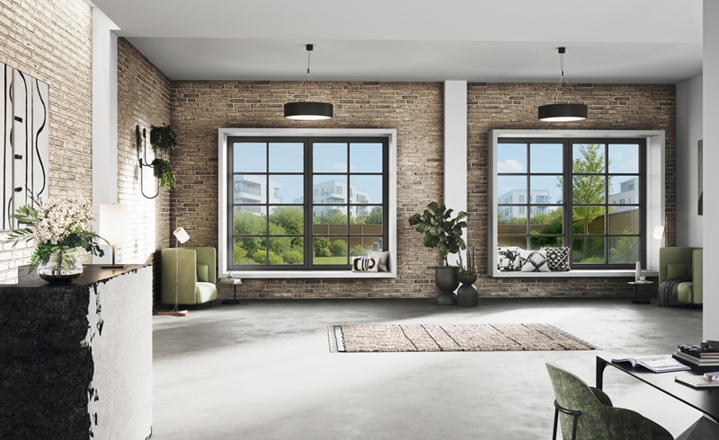 Schüco AWS 90 ST.SI+ (Steel Line) di Schüco Italia è il sistema per finestre in alluminio con profili dall’effetto estetico ferro. I profili sono sottili, lineari ed eleganti e possono alloggiare vetri ad alte prestazioni. Nella versione Optimized vengono montati tripli vetri fino a 51 mm e il sistema raggiunge livelli di isolamento termico elevati, con valori fino a Uf 0,53 W/m²K. Sui vetri si possono installare inglesine coordinate. Sicurezza antieffrazione fino classe RC3, abbattimento acustico di 46 dB. www.schueco.com/it Schüco AWS 90 ST.SI+ (Steel Line) di Schüco Italia è il sistema per finestre in alluminio con profili dall’effetto estetico ferro. I profili sono sottili, lineari ed eleganti e possono alloggiare vetri ad alte prestazioni. Nella versione Optimized vengono montati tripli vetri fino a 51 mm e il sistema raggiunge livelli di isolamento termico elevati, con valori fino a Uf 0,53 W/m²K. Sui vetri si possono installare inglesine coordinate. Sicurezza antieffrazione fino classe RC3, abbattimento acustico di 46 dB. www.schueco.com/it