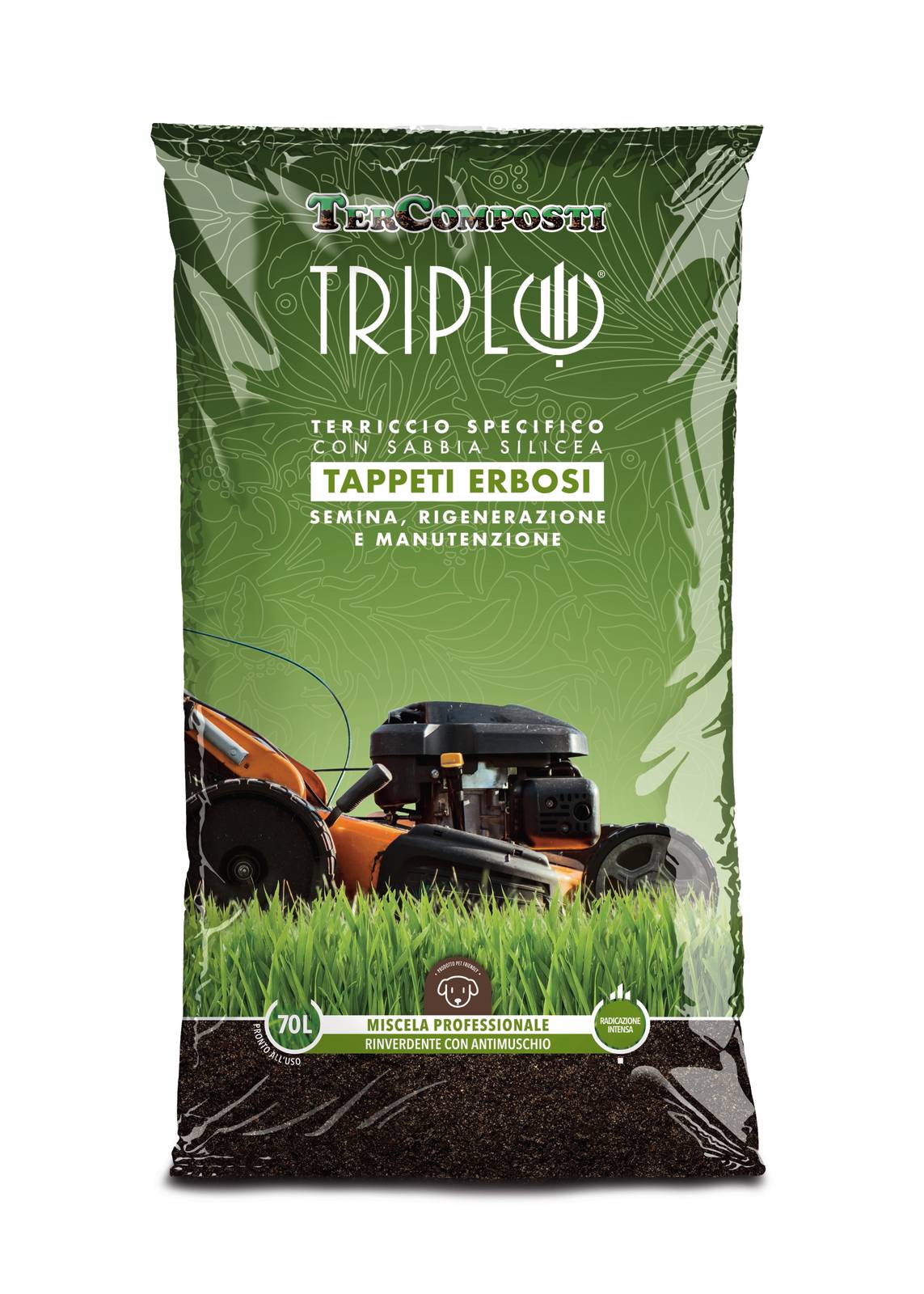 Triplo Tappeti Erbosi
di Tercomposti
è un terriccio multifunzionale.
Il sacco da 45 l costa 9,90 euro. www.tercomposti.com Triplo Tappeti Erbosi
di Tercomposti
è un terriccio multifunzionale.
Il sacco da 45 l costa 9,90 euro. www.tercomposti.com