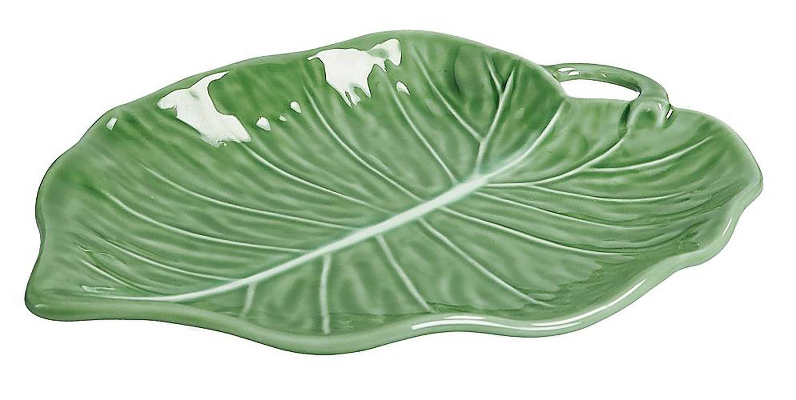 A forma di foglia di tiglio, il vassoio di Brandani è in porcellana smaltata. Misura 30 x 22,5 cm e costa 22 euro. shop.brandani.it