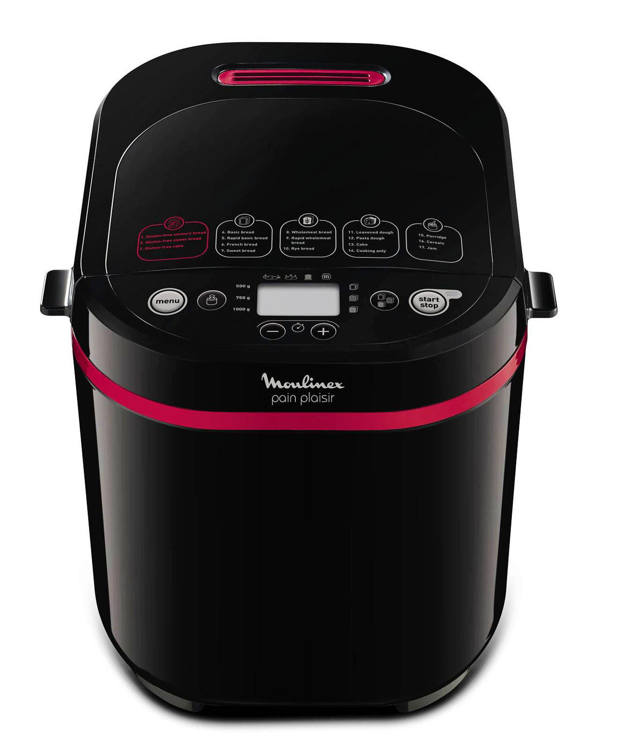 I 3 programmi senza glutine di Pain & Plaisir di Moulinex consentono di preparare pane e dolci utilizzando diverse miscele e farine senza glutine. Con 17 programmi, offre tre impostazioni di peso, da 500 g a 1 kg, e 3 livelli di doratura: da crosta appena dorata ad una più scura e molto croccante. Ha timer ed è fornita con ricettario. Misura L 31 x P 29 x H 31 cm. Prezzo 119 euro. www.moulinex.it