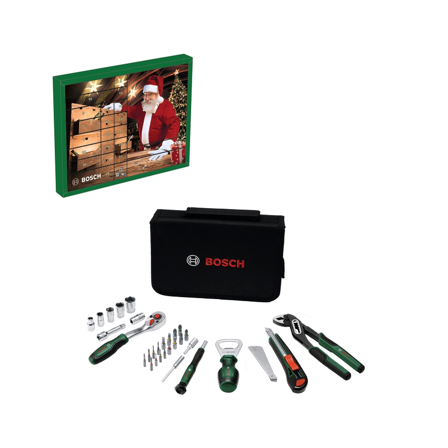 Il calendario dell’Avvento Bosch racchiude 24 sorprese pensate per chi ama il fai-da-te e vuole avere sempre a portata di mano gli strumenti giusti per piccoli lavori e riparazioni domestiche. Il kit comprende 44 pezzi, tra cui una pinza regolabile da 176 mm, un cricchetto da ¼” con cinque bussole, un cacciavite di precisione, un taglierino con lame di ricambio e diversi inserti per avvitare. Non mancano adattatori e prolunghe per rendere gli utensili ancora più versatili, oltre a una pratica custodia in tessuto con chiusura a cerniera per tenerli in ordine. Un’idea regalo originale per rendere più speciale l’attesa del Natale e sorprendere chi ama dedicarsi ai piccoli progetti per la casa. Prezzo 44,90 euro. www.leroymerlin.it Il calendario dell’Avvento Bosch racchiude 24 sorprese pensate per chi ama il fai-da-te e vuole avere sempre a portata di mano gli strumenti giusti per piccoli lavori e riparazioni domestiche. Il kit comprende 44 pezzi, tra cui una pinza regolabile da 176 mm, un cricchetto da ¼” con cinque bussole, un cacciavite di precisione, un taglierino con lame di ricambio e diversi inserti per avvitare. Non mancano adattatori e prolunghe per rendere gli utensili ancora più versatili, oltre a una pratica custodia in tessuto con chiusura a cerniera per tenerli in ordine. Un’idea regalo originale per rendere più speciale l’attesa del Natale e sorprendere chi ama dedicarsi ai piccoli progetti per la casa. Prezzo 44,90 euro. www.leroymerlin.it
