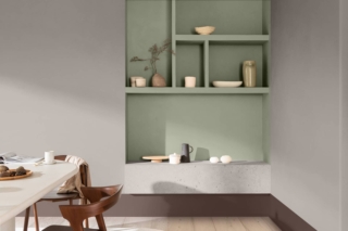 Nicchia dipinta di verde Soulful Sage, Colour Futures, Colour of the Year 2027, di Dulux Nicchia dipinta di verde Soulful Sage, Colour Futures, Colour of the Year 2027, di Dulux
