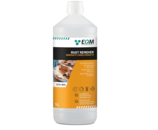 EQM ECO-804 Rust Remover è un detergente valido sia per uso professionale che domestico, formulato per l'eliminazione della ruggine su qualsiasi oggetto in ferro o acciaio. Agisce dissolvendo e rimuovendo lo strato di ruggine trattato, riportando il metallo al suo colore originale. Può essere utilizzato su qualsiasi tipo di lega, così come su macchie di ruggine ferrica o incrostazioni. I risultati sono visibili in pochi minuti. Prezzo 25,95 euro. www.amazon.it