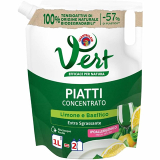 Ecodetergente con fragranza di basilico e limone indicato per le stoviglie fragili. Prezzo: 2,49 euro su amazon.it Ecodetergente con fragranza di basilico e limone indicato per le stoviglie fragili. Prezzo: 2,49 euro su amazon.it