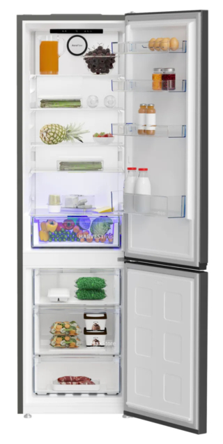 La tecnologia a 3 luci HarvestFresh del frigorifero combinato B5RCNA406HG di Beko imita il ciclo di 24 ore del sole all’interno del cassetto verduriera, mantenendo le vitamine e preservando gli alimenti più a lungo. Il sistema di raffreddamento AeroFlow™ diminuisce invece al minimo le fluttuazioni di temperatura all’interno per una distribuzione dell’aria omogenea. In classe energetica C, ha il compressore ProSmart™ inverter che raffredda più in fretta, consuma meno ed silenzioso poiché l’apparecchio ha emissione di 35 dba. Misura L 59,5 x 66 x H 203,5 cm. Prezzo da rivenditore. https://www.beko.com La tecnologia a 3 luci HarvestFresh del frigorifero combinato B5RCNA406HG di Beko imita il ciclo di 24 ore del sole all’interno del cassetto verduriera, mantenendo le vitamine e preservando gli alimenti più a lungo. Il sistema di raffreddamento AeroFlow™ diminuisce invece al minimo le fluttuazioni di temperatura all’interno per una distribuzione dell’aria omogenea. In classe energetica C, ha il compressore ProSmart™ inverter che raffredda più in fretta, consuma meno ed silenzioso poiché l’apparecchio ha emissione di 35 dba. Misura L 59,5 x 66 x H 203,5 cm. Prezzo da rivenditore. https://www.beko.com
