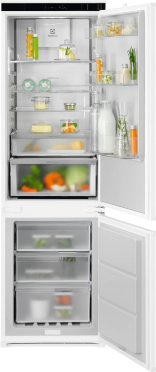 Il cassetto Greenzone+ nel frigorifero ad incasso Serie 800 ENG8CD18S di Electrolux conserva il cibo più a lungo, grazie al controllo automatico dell'umidità che mantiene frutta e verdura più freschi, e alla tecnologia No Frost, che impedisce la formazione di ghiaccio. È dotato di AI CoolAssist® che apprende le abitudini per adattare intuitivamente le impostazioni. Composto dal 70% di plastica riciclata, ha una rumorosità di soli 34 dB. Misura L 55 x P 55 x 177 cm. Prezzo da rivenditore. www.electrolux.it Il cassetto Greenzone+ nel frigorifero ad incasso Serie 800 ENG8CD18S di Electrolux conserva il cibo più a lungo, grazie al controllo automatico dell'umidità che mantiene frutta e verdura più freschi, e alla tecnologia No Frost, che impedisce la formazione di ghiaccio. È dotato di AI CoolAssist® che apprende le abitudini per adattare intuitivamente le impostazioni. Composto dal 70% di plastica riciclata, ha una rumorosità di soli 34 dB. Misura L 55 x P 55 x 177 cm. Prezzo da rivenditore. www.electrolux.it