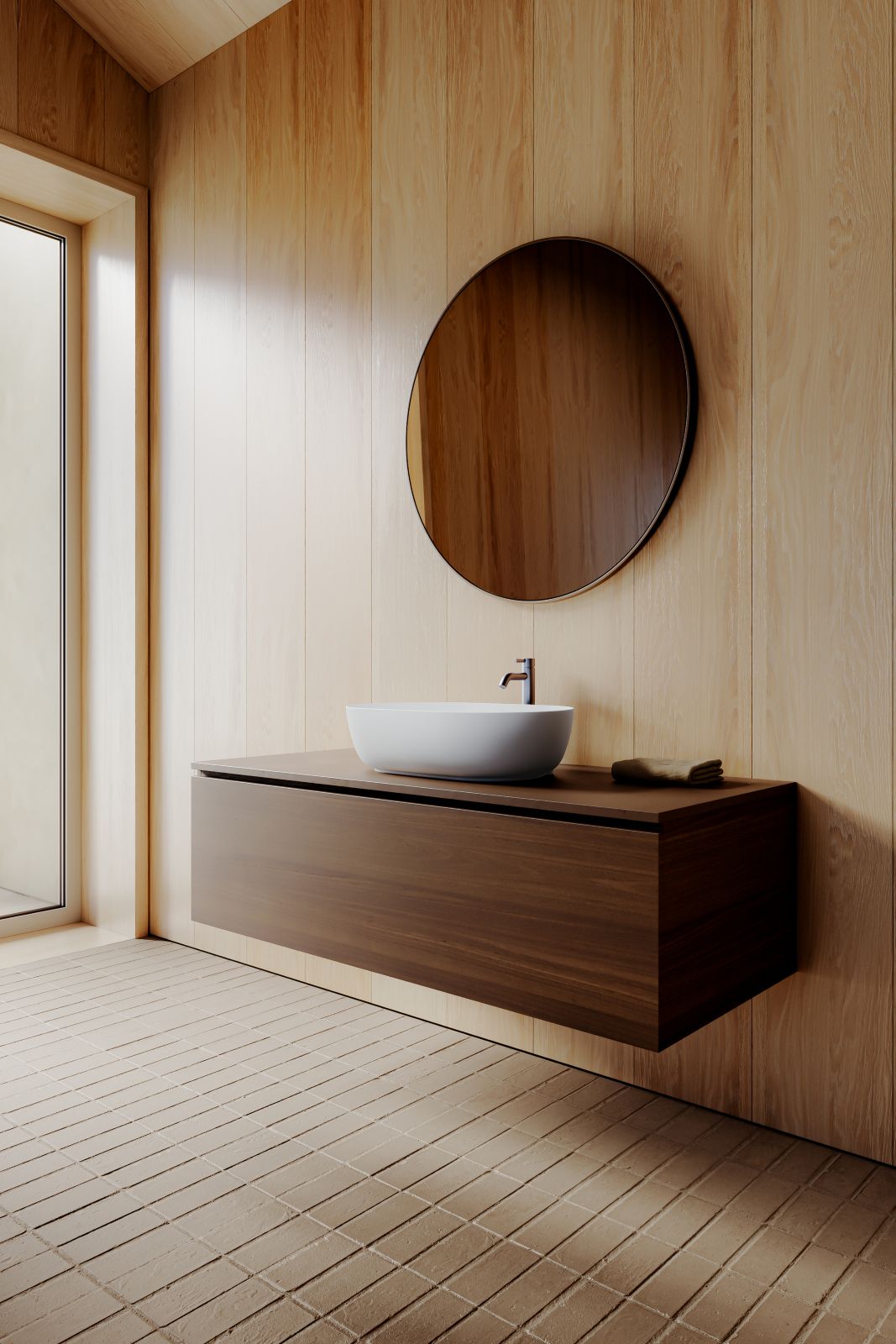 Il lavabo ovale da appoggio Happy Hour slim 12:00 di Hatria ha bordo di 4 mm. Senza troppopieno, è disponibile in svariate finiture sia lucide sia opache. Misura L 57 x P 38 x H 15 cm. Prezzo nel colore bianco lucido, Iva esclusa, 454 euro. https://hatria.com/