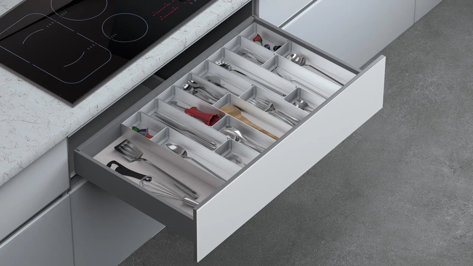 In cucina cassetti sempre in ordine con i divisori in alluminio di Euro  Orvel - Cose di Casa
